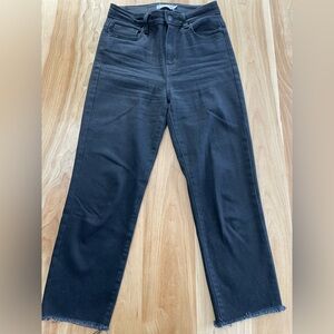 Carly Jeans Los Angeles Chrissy Classic Vintage High Rise Raw Hem Black Sz 1/26